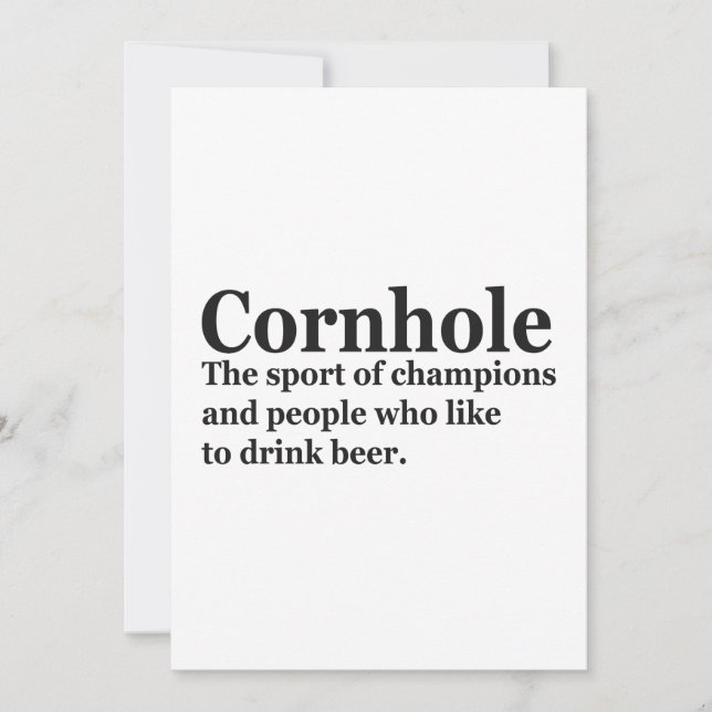 Rolig Cornhole-definition Cornhole-spel Sportprese Inbjudningar (Framsida)