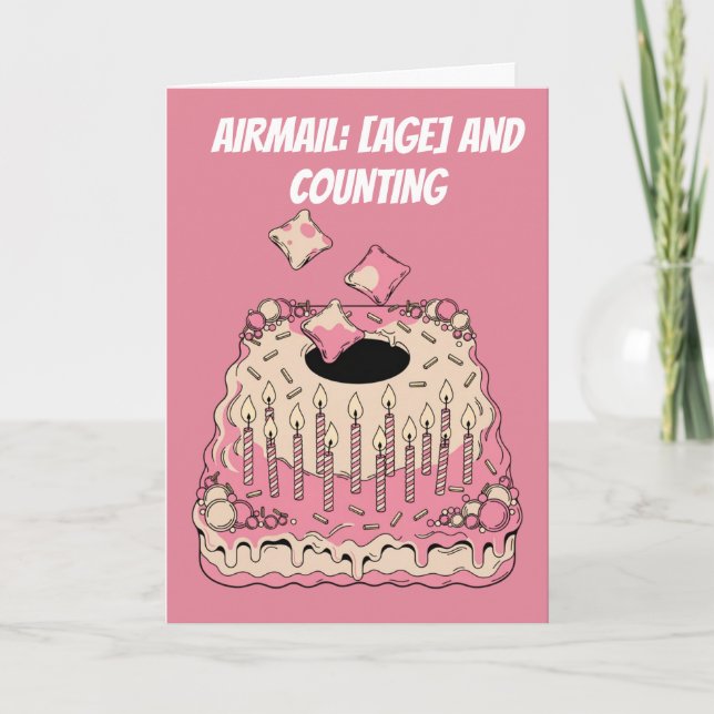 Rolig Cornhole Flygpost Födelsedagstårta Humor Kort (Framsida)