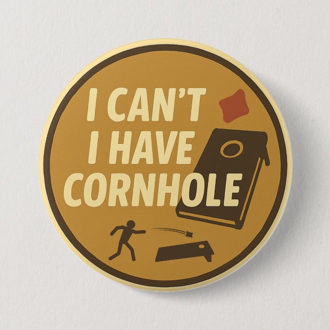 Rolig Cornhole-spelentusiast-grafik Knapp (Framsida)