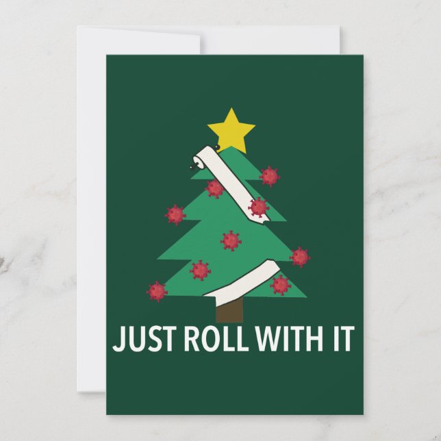 Rolig Covid Julgran Puns Julkort (Framsida)