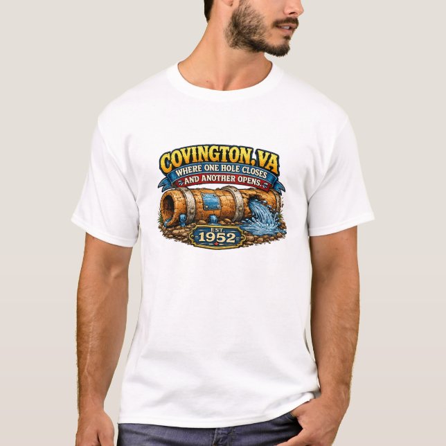 Rolig Covington Vattenlednings T-shirt (Framsida)