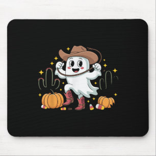 Rolig Cowboy Halloween Spöke Western Höst För Skrä Musmatta