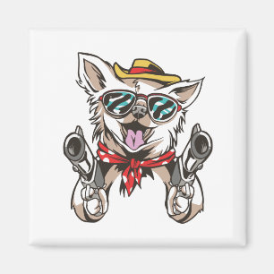 Rolig Cowboy Hund Magnet