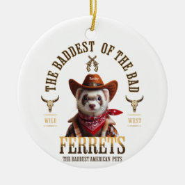 Rolig Cowboy Iller Västernstil Julgransprydnad Keramik