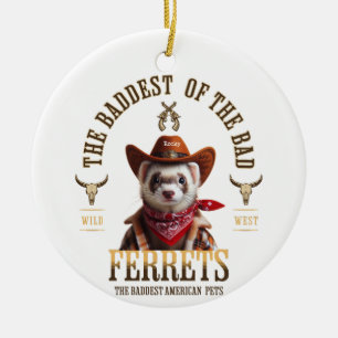 Rolig Cowboy Iller Västernstil Julgransprydnad Keramik
