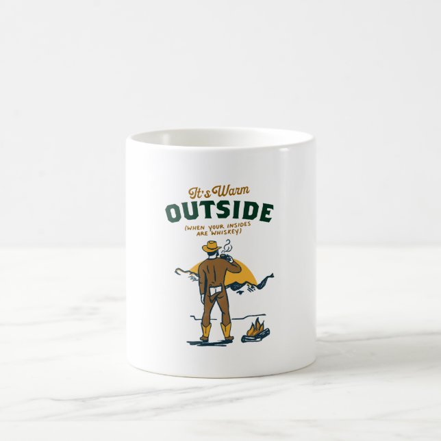 Rolig Cowboy som dricker Whiskey Kaffemugg (Center)
