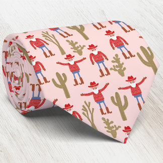 Rolig Cowboy Tomte Västern Jul Rosa Slips