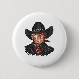 Rolig Cowboy Western Donald Trump Oss Flagg 2024 E Knapp