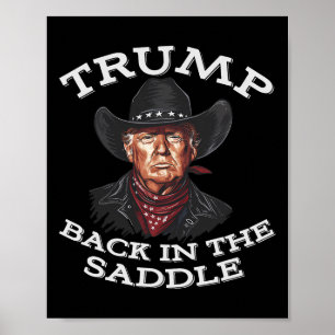 Rolig Cowboy Western Donald Trump President Us Fla Poster