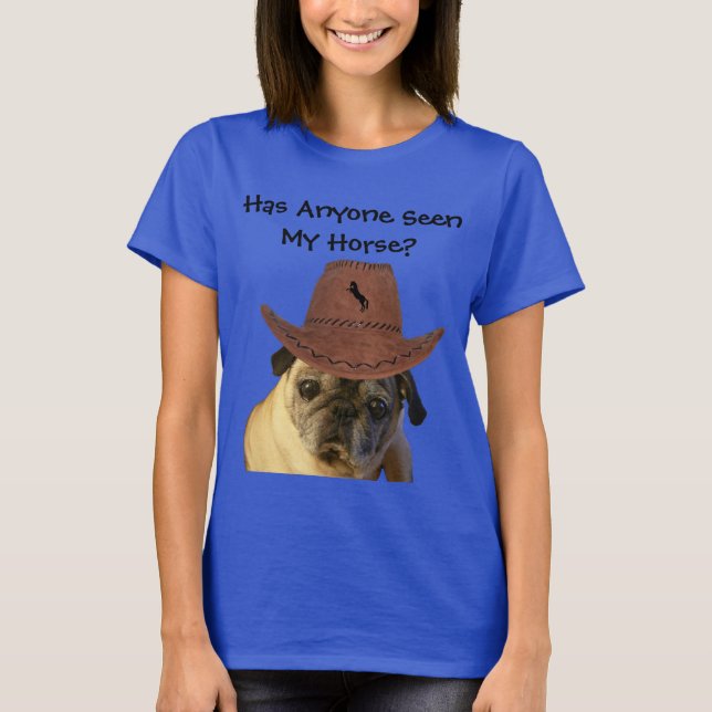 Rolig Cowboymopshund Tee (Framsida)