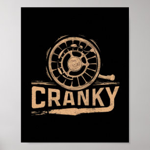 Rolig Cranky Fiskespöle Pun Shirt Humor Fiskare Poster