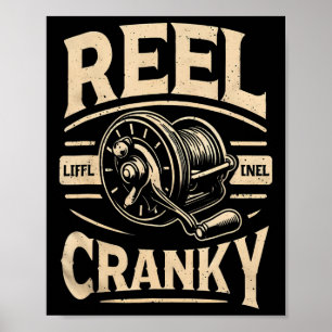 Rolig Cranky Fiskespöle Pun Shirt Humor Fiskare Poster