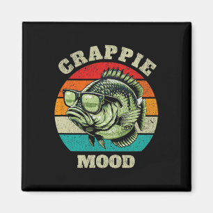 Rolig Crappie Humör Retro Fiske Sarksatisk Pappa M Magnet