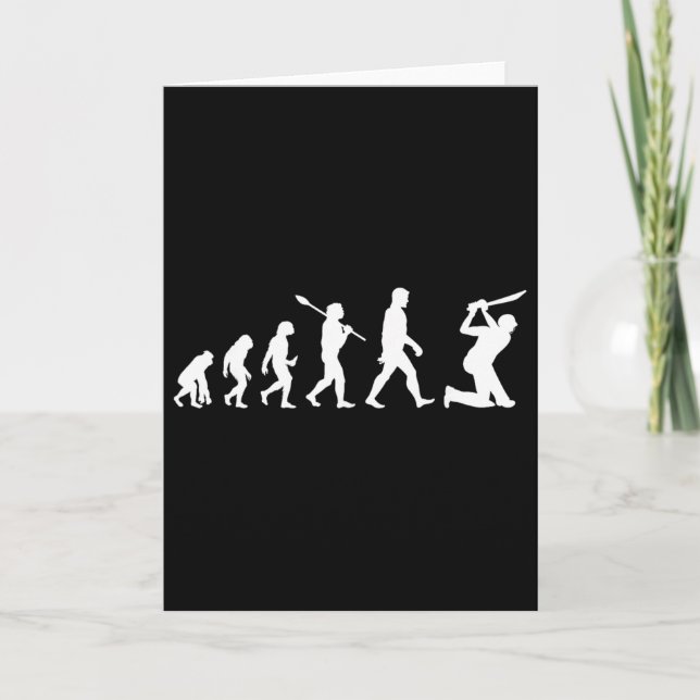 Rolig Cricket Evolution T-shirt för cricketspelare Kort (Framsida)