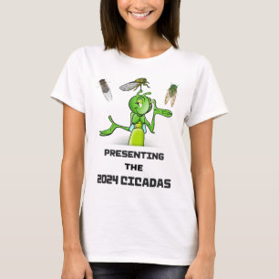 Rolig Cricket Presenterar Cikador Bugs Insekter In T Shirt