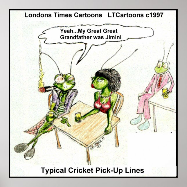 Rolig Cricketaffisch för Pick-Up-repliker Poster (Framsidan)