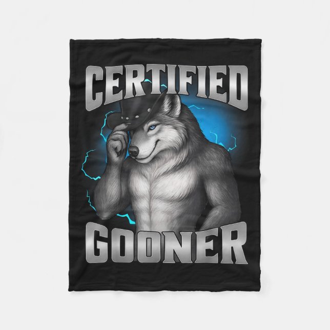 Rolig Cringe Sigma Varg Certifierad Gooner Fleecefilt (Framsidan)