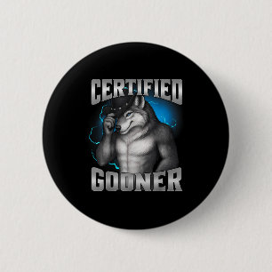 Rolig Cringe Sigma Varg Certifierad Gooner Knapp