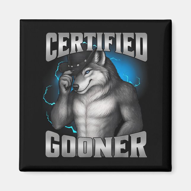 Rolig Cringe Sigma Varg Certifierad Gooner Magnet (Framsidan)