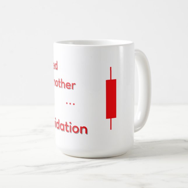 Rolig Crypto "Jag överlevde likvidation" klocka Kaffemugg (Framsida höger)