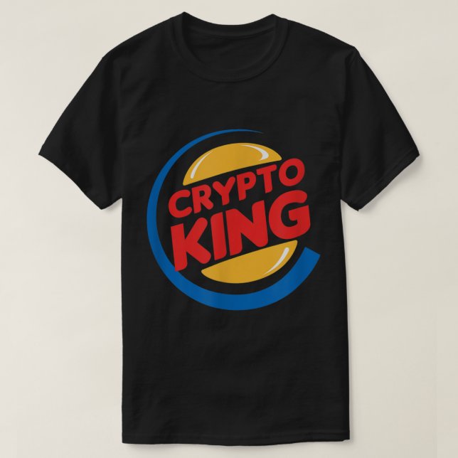 Rolig Crypto King Parodi Design T Shirt (Design framsida)