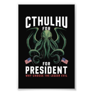 Rolig Cthulhu som president för valet 2024  Fototryck