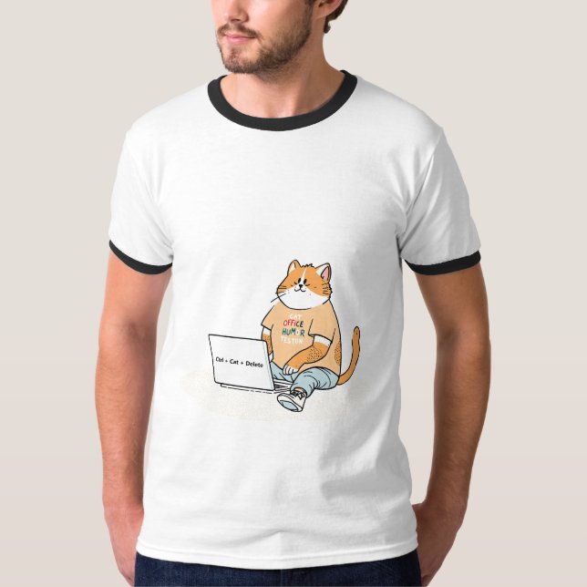 Rolig Ctrl Cat Delete Katt Tröja för Bärbar Dator (Framsida)