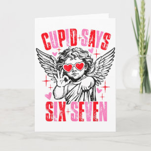 Rolig Cupid Säger Sex Sju Alla Hjärtans Dag 67 Män Kort