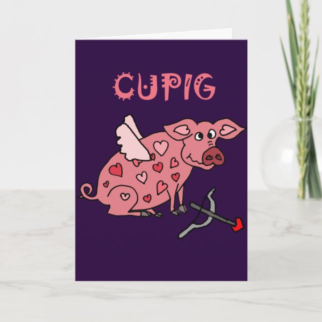 Rolig Cupig kärlekgris Helgkort (Framsida)
