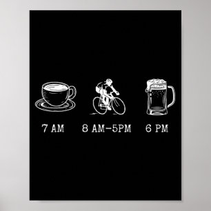 Rolig Cykel Humor Citat Kaffe Tur Öl Cykling Poster