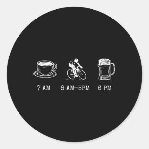 Rolig Cykel Humor Citat Kaffe Tur Öl Cykling Runt Klistermärke