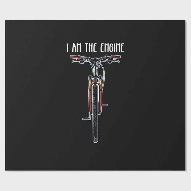 Rolig Cykel Jag Är Motorn Presentpapper (Platt)