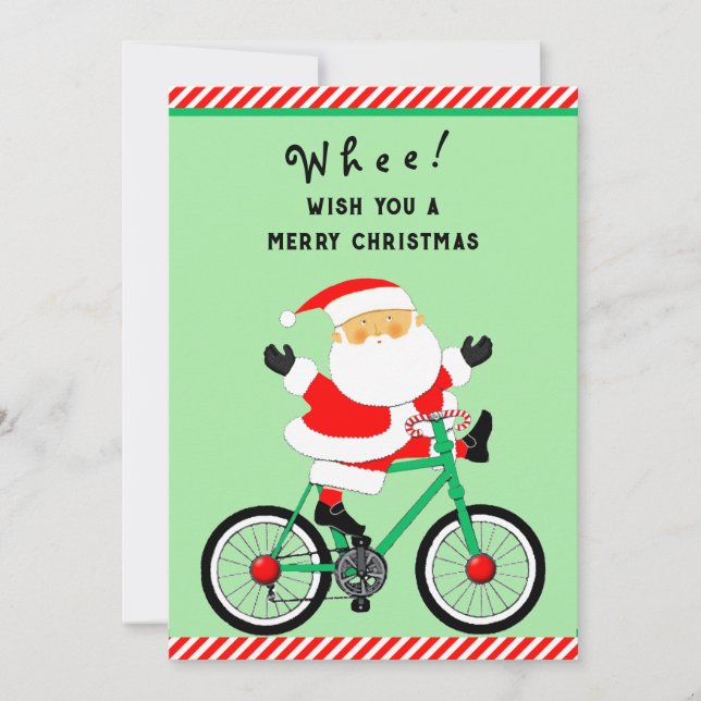 Rolig Cykling Cyklist Jul Julkort (Framsida)