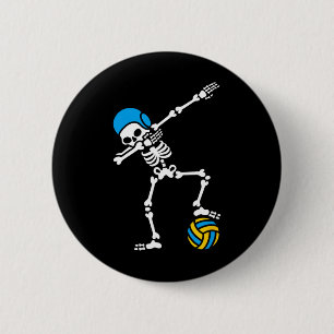 Rolig Dab dabande skelett Vattenpolo Halloween sim Knapp