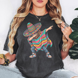 Rolig Dab Mexikansk Sombrero Poncho Fiesta T Shirt