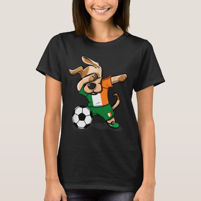 Rolig Dabbig Hund Irland Fotbollströja Rolig Iris T Shirt (Framsida)