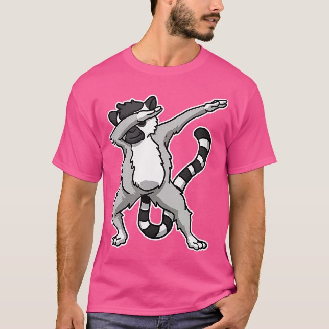Rolig Dabbig Lemur Dab Dans Coola Lemur Älskare T Shirt (Framsida)