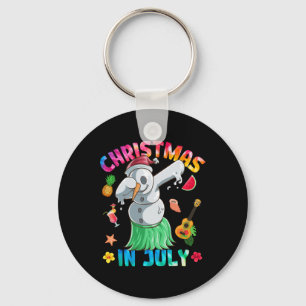 Rolig Dabbig Snemann Jul i Juli Tie Dye Tröja Nyckelring