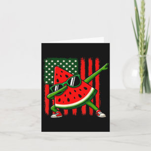 Rolig Dabbig Vattenmelon Usa Flagga Juli 4 Sommar Kort