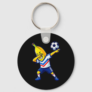 Rolig Dabbing Banana Fotbollsspelare Fotboll Sport Nyckelring