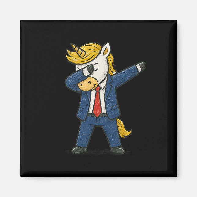 Rolig Dabbing Enhörning Trump Patriotisk Dab Pose  Magnet (Framsidan)