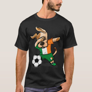 Rolig Dabbing Hund Irland Fotbollströja Rolig Iris T Shirt