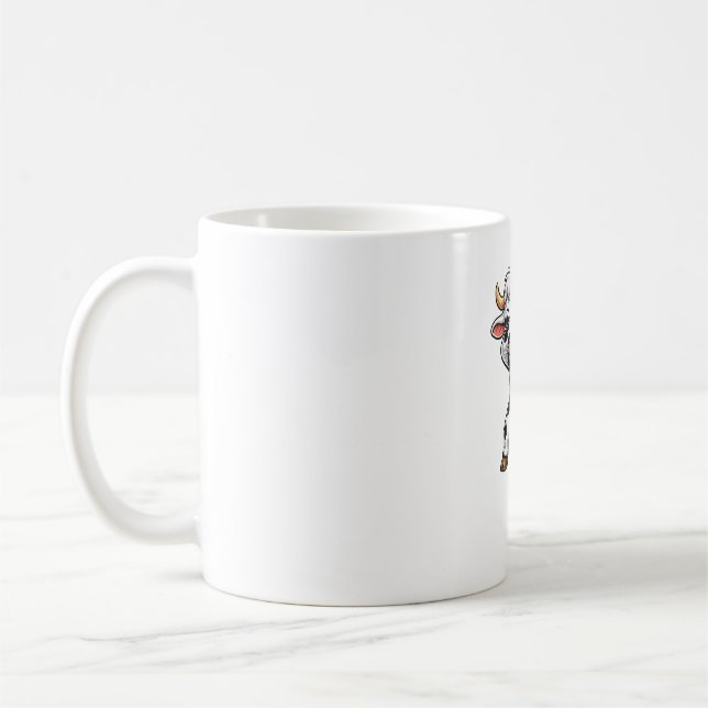 Rolig Dabbing Ko Cutt Ko Gårdsdjur  Kaffemugg (Vänster)