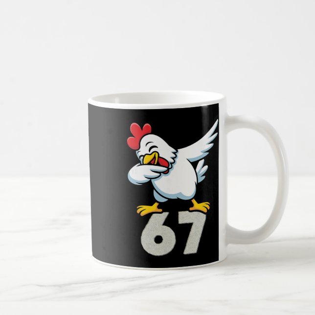 Rolig Dabbing Kyckling 6 7 Tröja – Barn 67 Bondgår Kaffemugg (Höger)