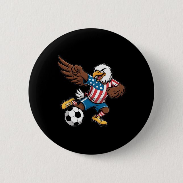 Rolig Dabbing Ld Eagle Usa Fotboll - Usa Flagga Fo Knapp (Framsida)