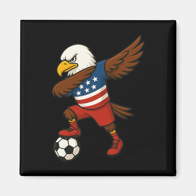 Rolig Dabbing Ld Eagle Usa Fotboll - Usa Flagga Fo Magnet (Framsidan)