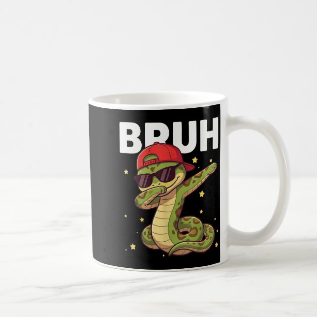 Rolig Dabbing Orm Pojkar Reptil Älskare Kaffemugg (Höger)