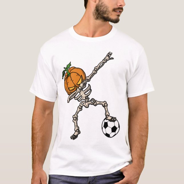 Rolig Dabbing Pumpahuvud Fotboll Presentidé T Shirt (Framsida)