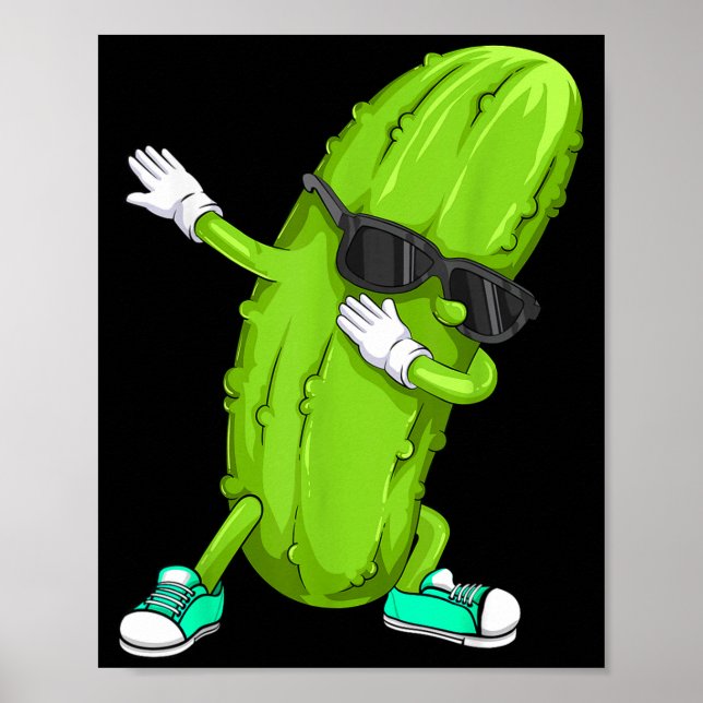 Rolig dabbing-sylt present _ söt dansande gurka poster (Framsidan)