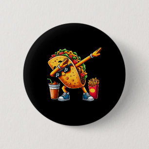 Rolig Dabbing Taco Cinco De Mayo Pojkar Män Mexika Knapp